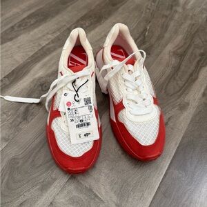 NEW White and Red Athletic Sneakers by Zara